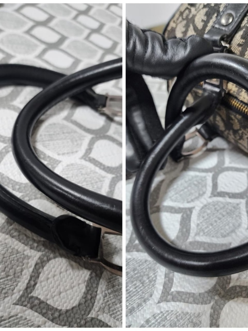 Authentic CHRISTIAN DIOR Vintage Dior Logo Canvas Small Boston Bag Black - Picture 7 of 11